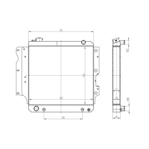 Алюминиевый радиатор Jeep Wrangler YJ TJ 2.4L-4.2L 87-06